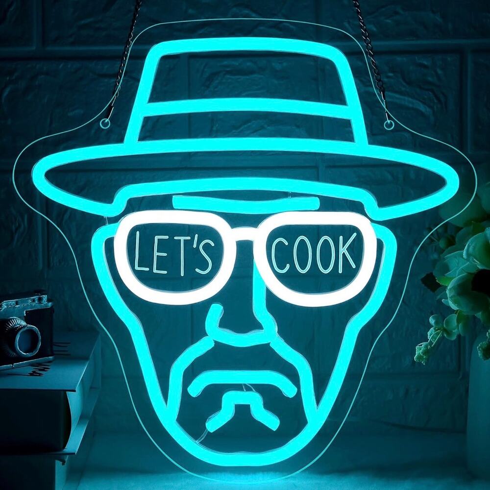 Lets Cook Neon Sign Walter White Breaking Bad Night Light Room Wall Decoration